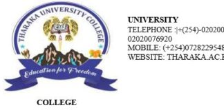 Courses offered at Tharaka Nithi University College and Fees Structure